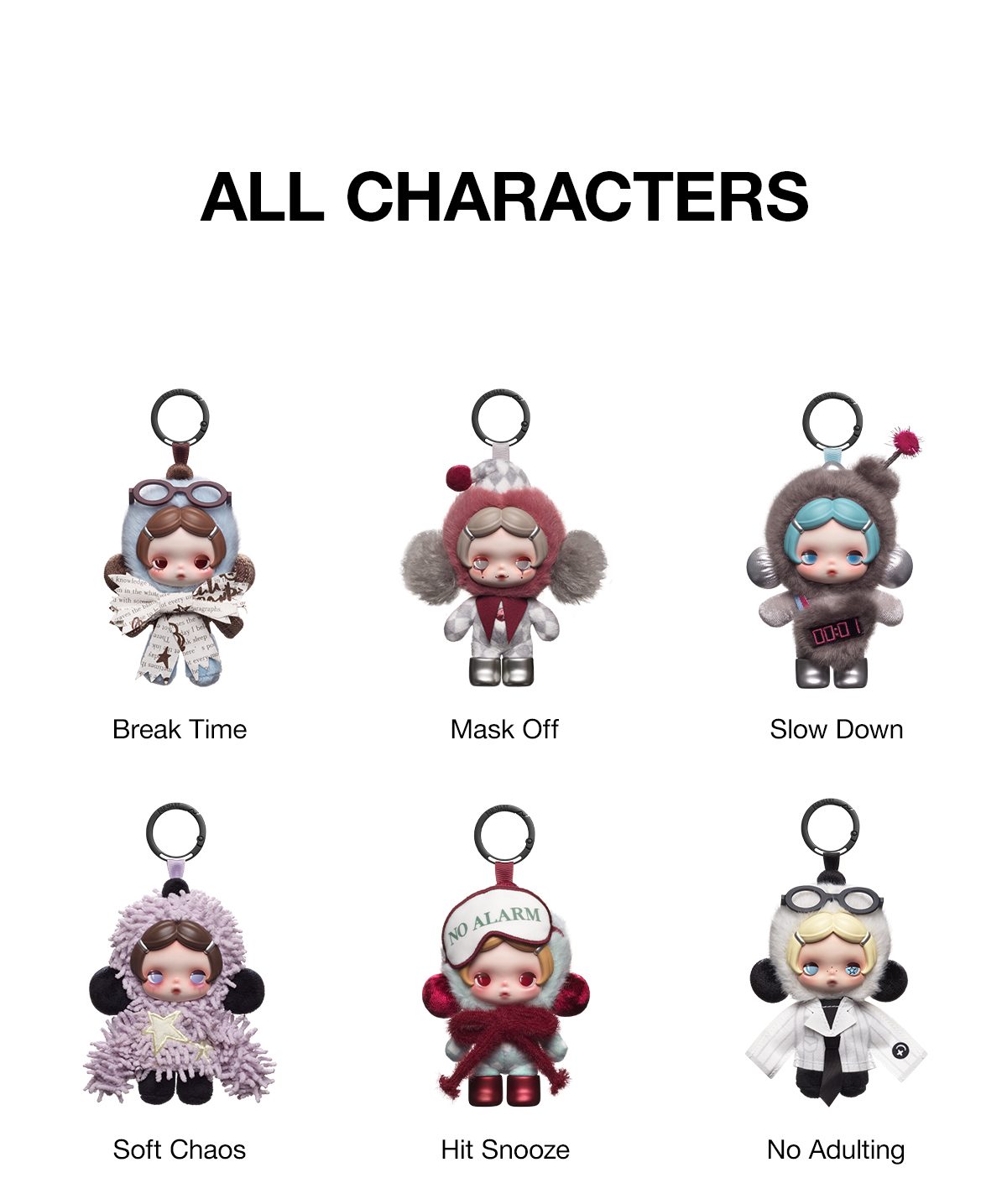 θ SKULLPANDA Off Mode Series Plush Doll Pendant – details