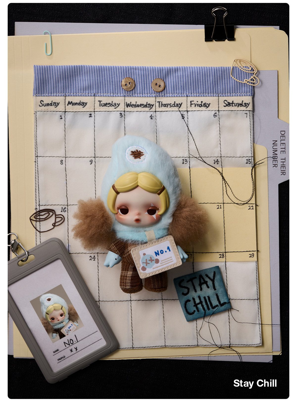 θ SKULLPANDA Off Mode Series Plush Doll Pendant – details