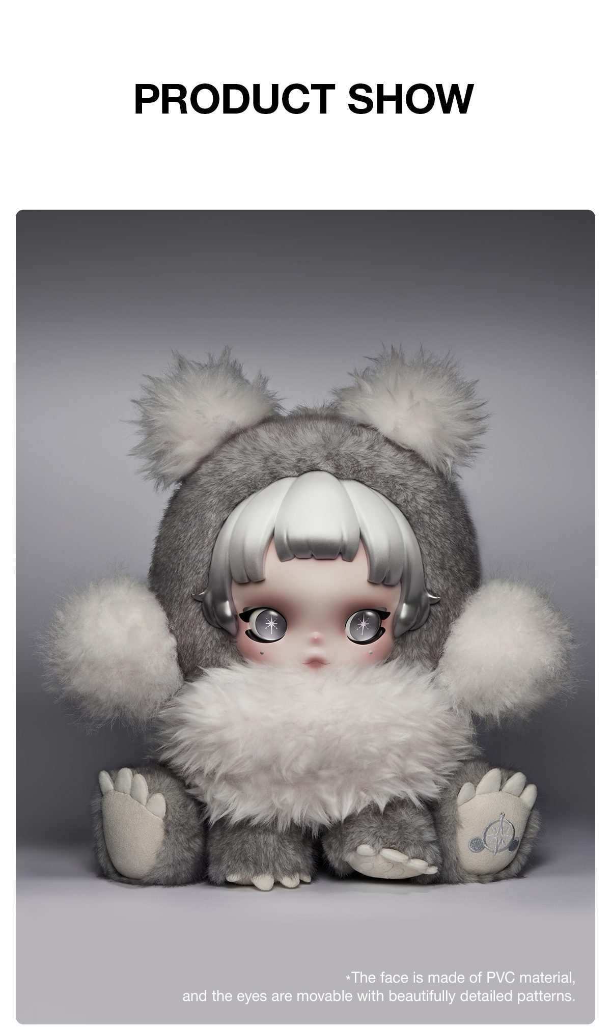 θ SKULLPANDA Punk Panda Plush Doll – details