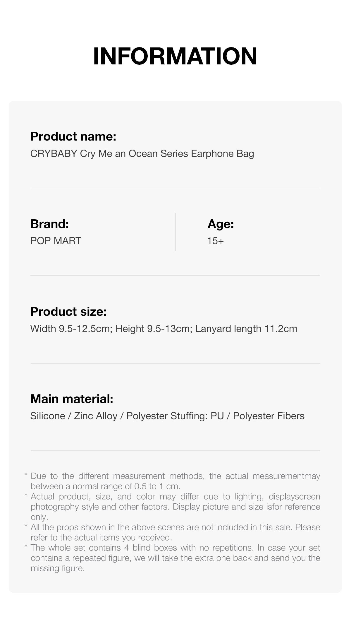 CRYBABY Cry Me an Ocean Series Earphone Bag – details