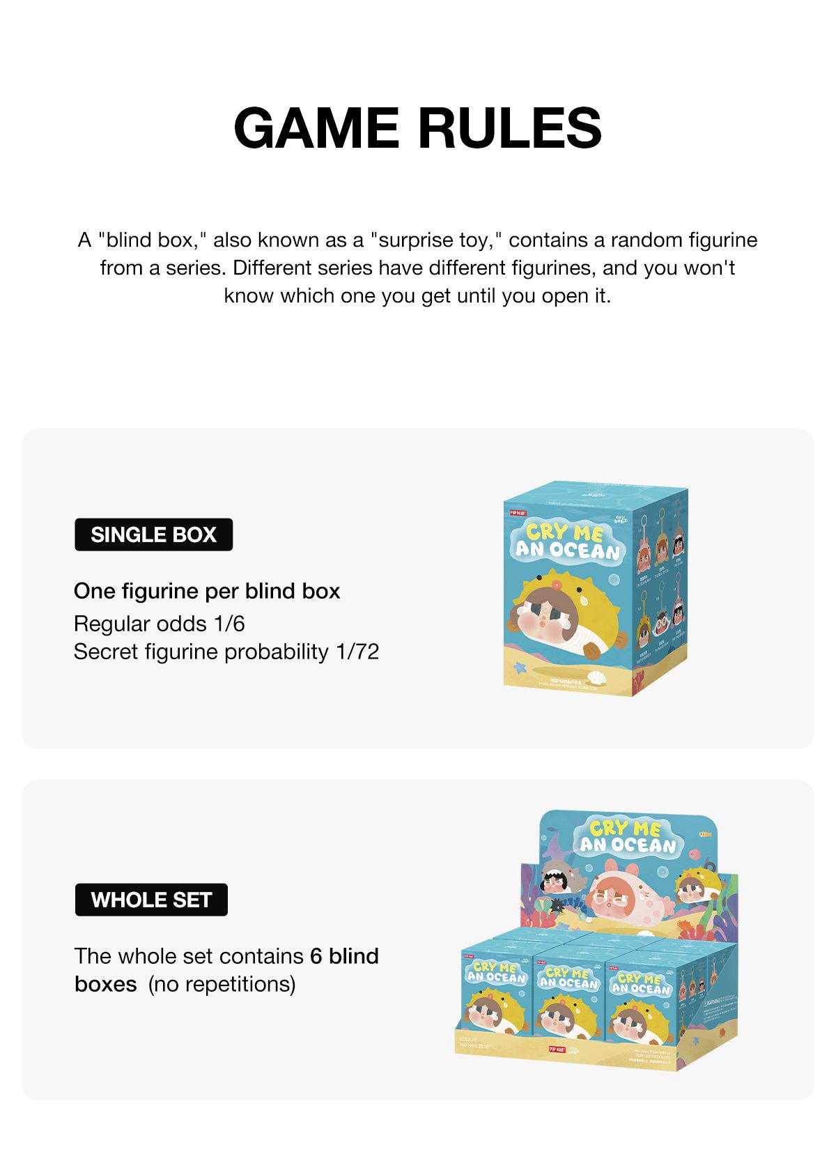 CRYBABY Cry Me An Ocean Series- Vinyl Plush Pendant Blind Box – details
