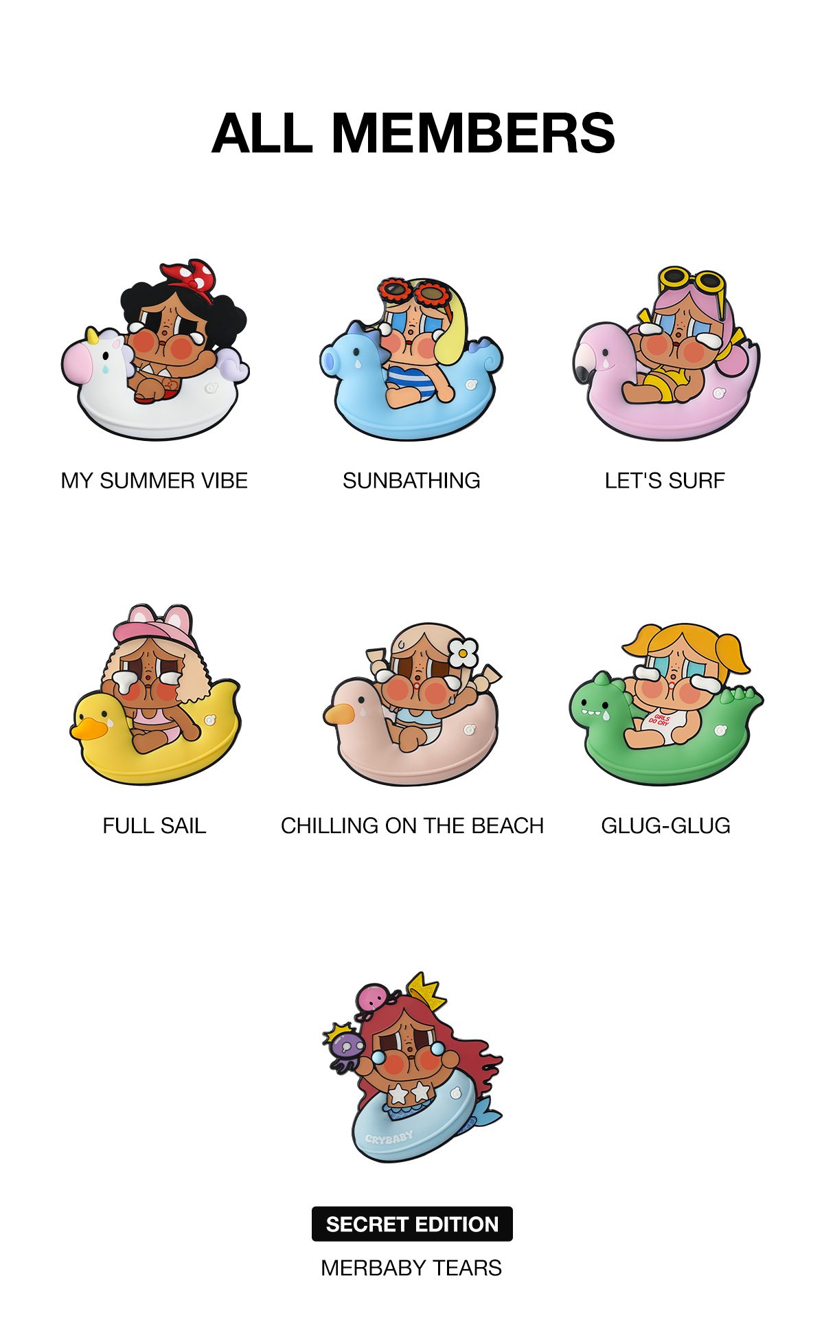 CRYBABY Vacation Mode On Series-Fridge Magnet Blind Box β details