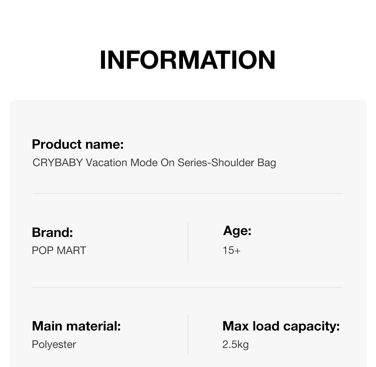 CRYBABY Vacation Mode On Series-Shoulder Bag – details