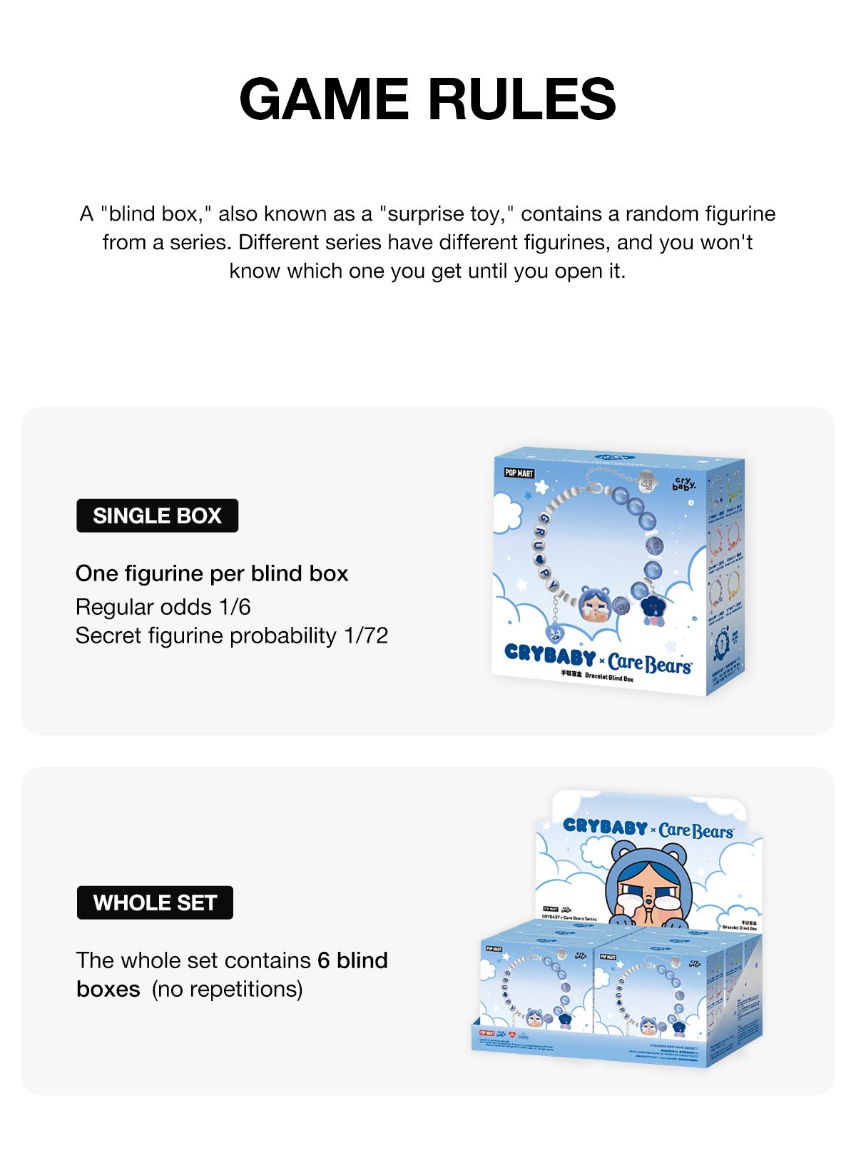 CRYBABY Γ Care Bears Series - Bracelet Blind Box β details