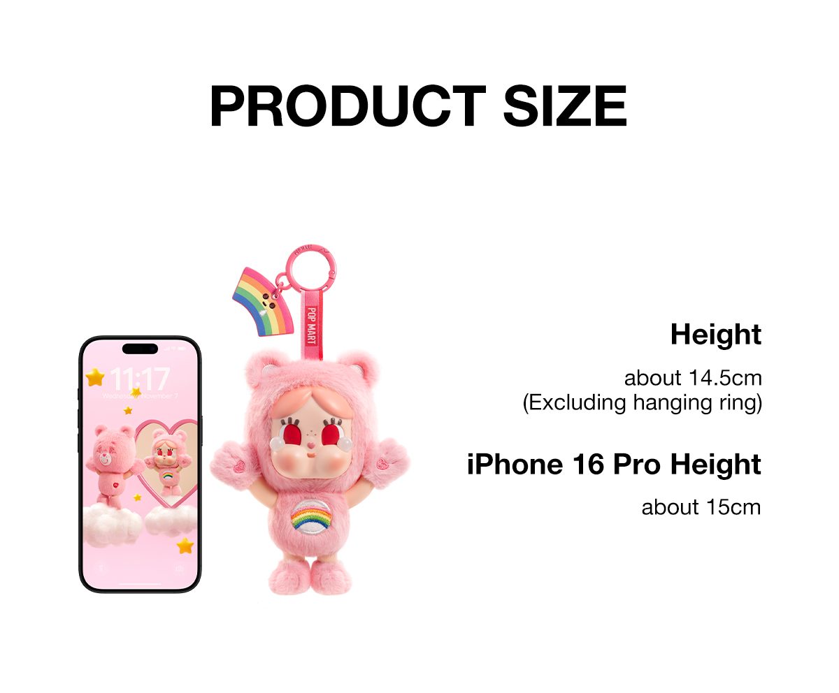 CRYBABY × Care Bears Series - Vinyl Plush Pendant Blind Box – details