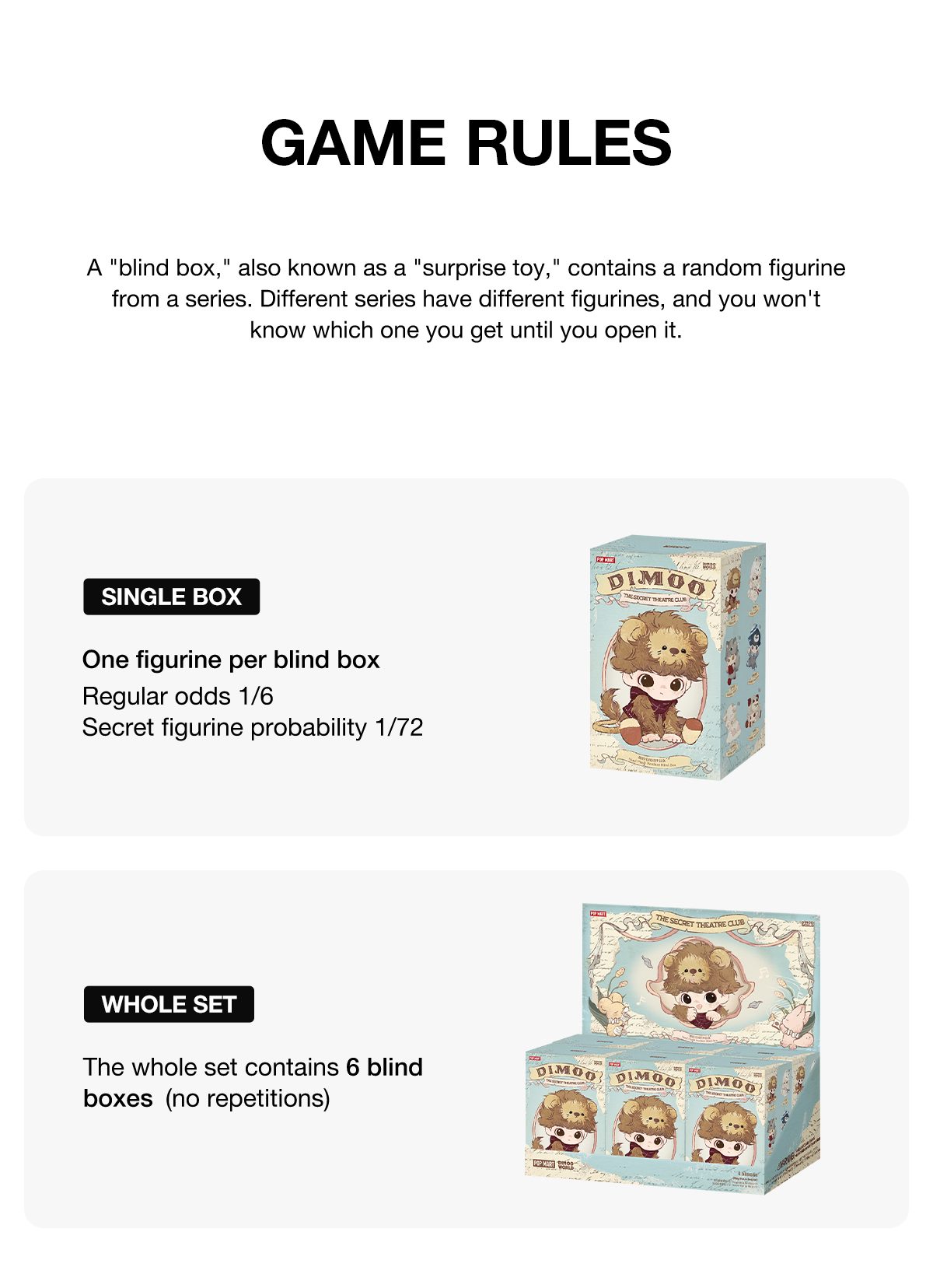 DIMOO The Secret Theatre Club Series-Vinyl Plush Pendant Blind Box – details