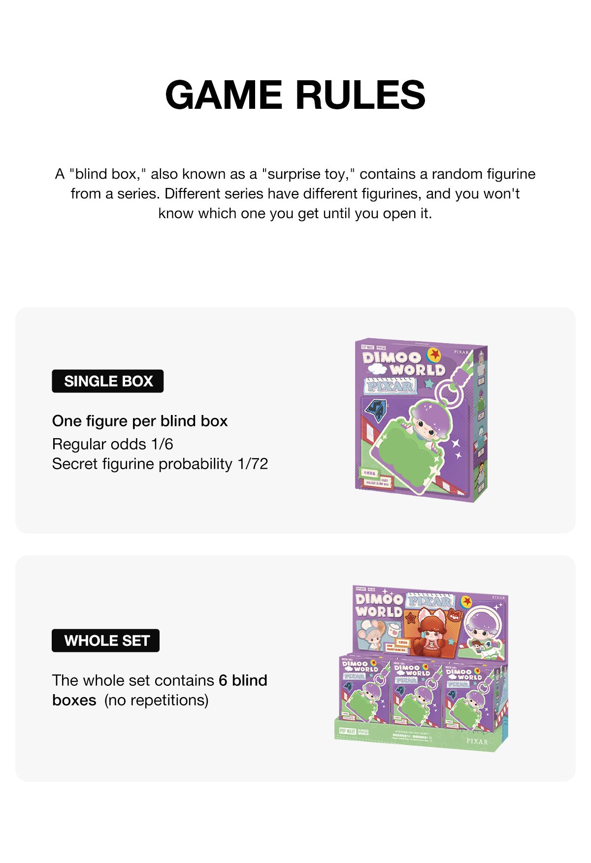 DIMOO WORLD × PIXAR Series - Card Holder Blind Box – details