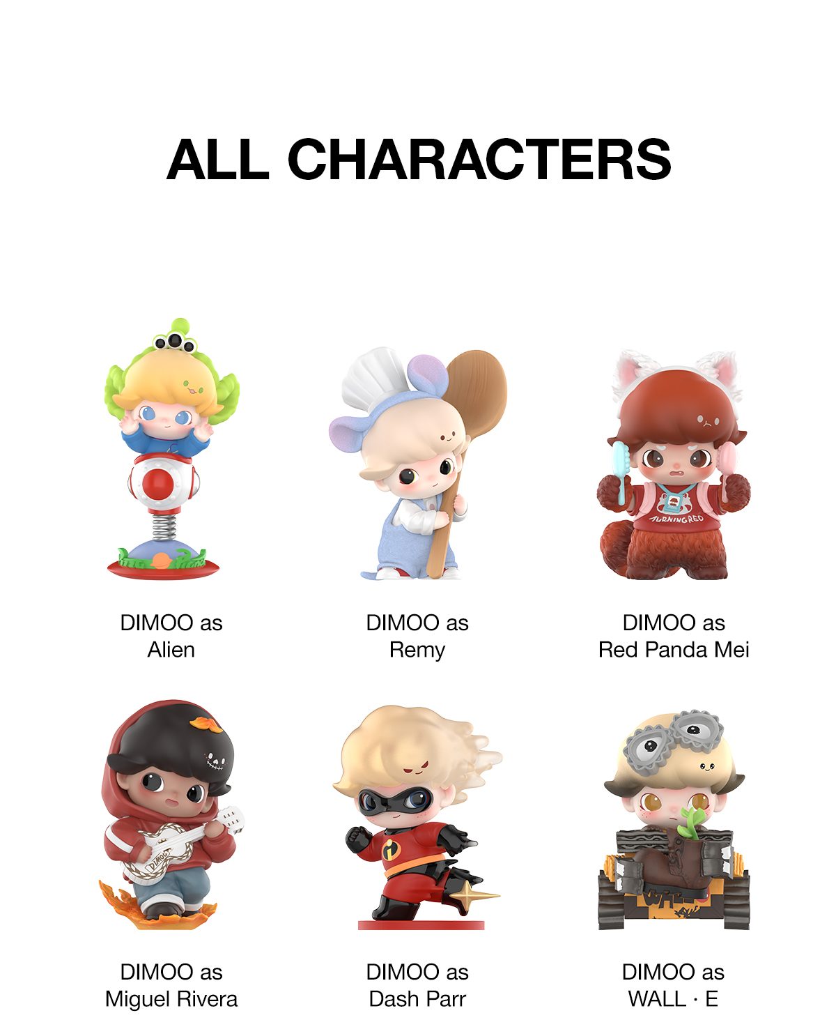 DIMOO WORLD × PIXAR Series Figures – details