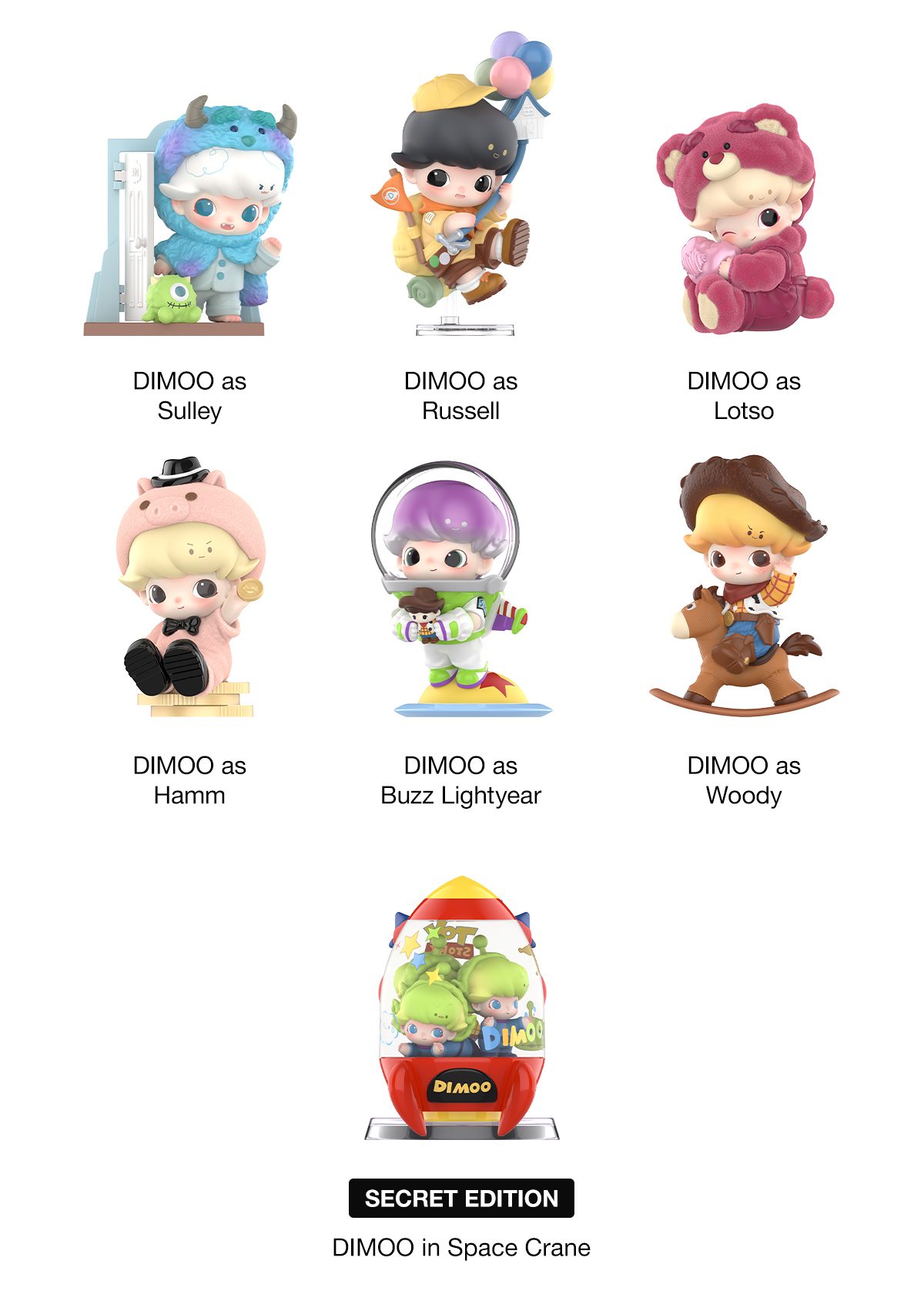 DIMOO WORLD × PIXAR Series Figures – details