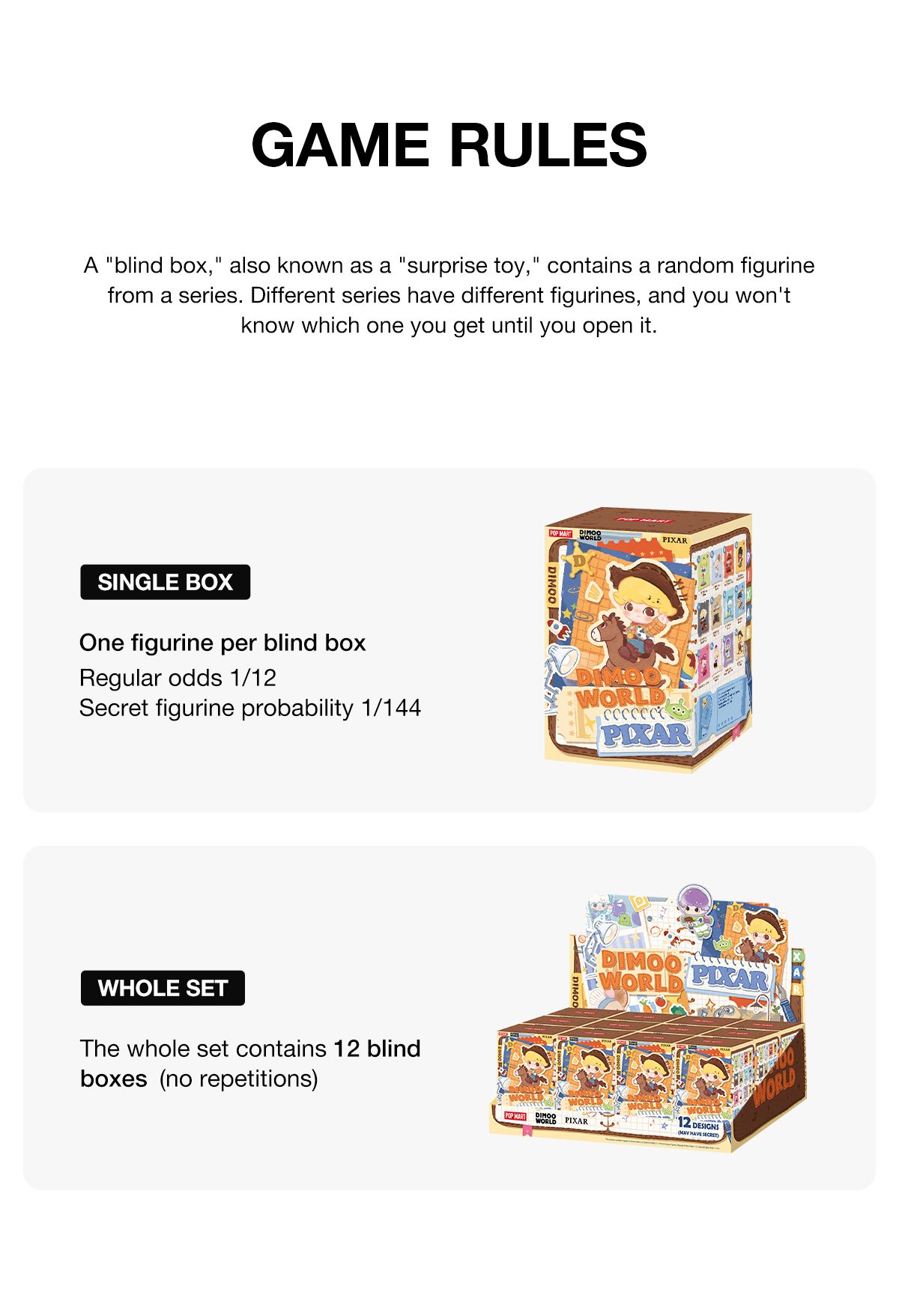 DIMOO WORLD × PIXAR Series Figures – details