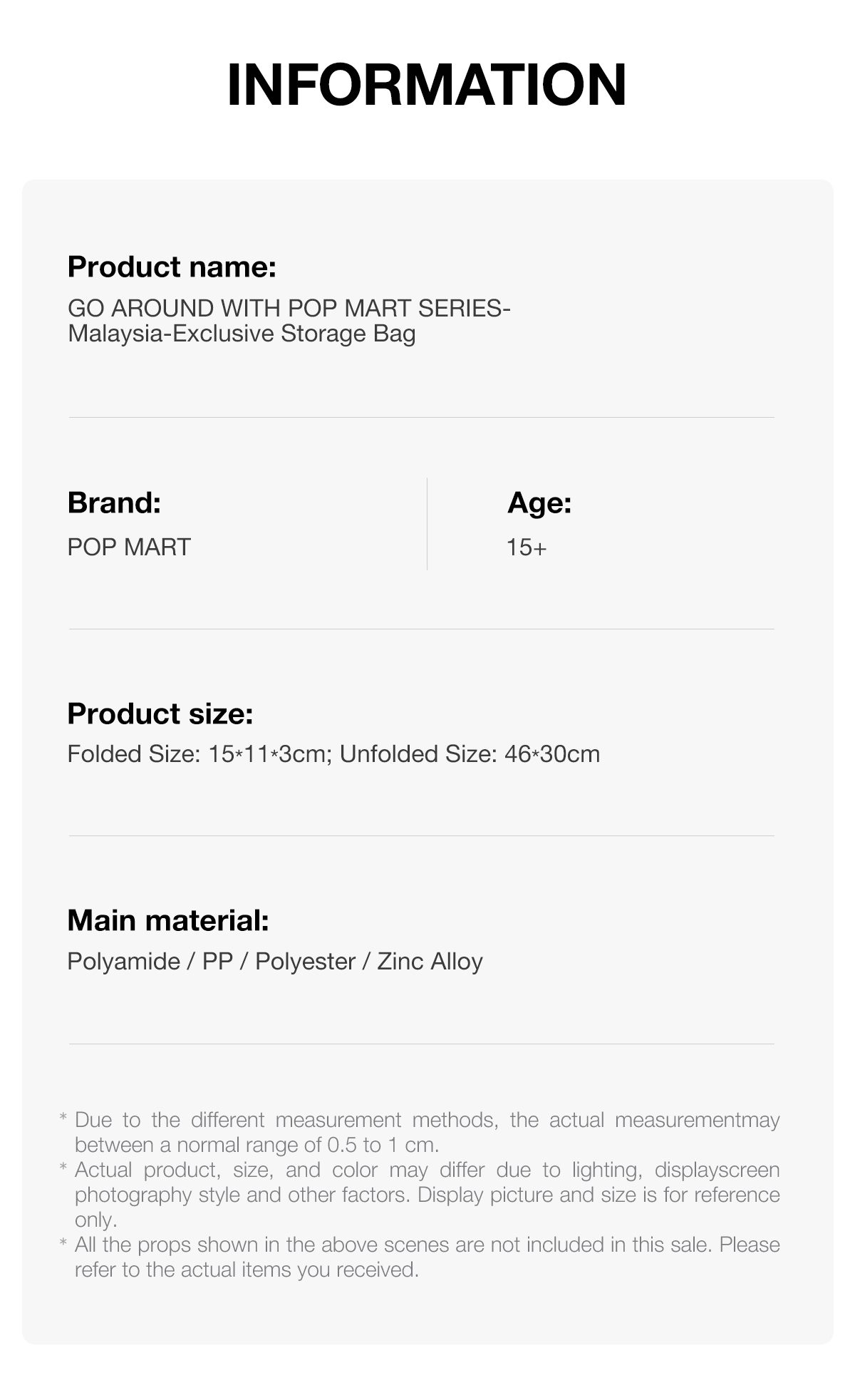 GO AROUND WITH POP MART SERIES - Malaysia-Exclusive Mini Bag – details