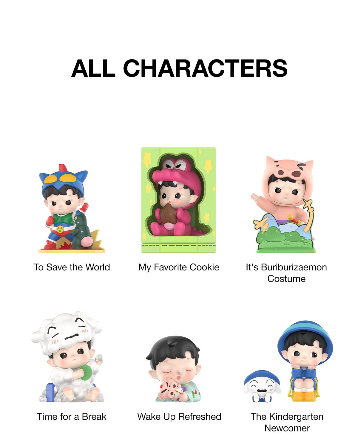 HACIPUPU × CRAYON SHINCHAN One Day in Kasukabe Series Figures – details