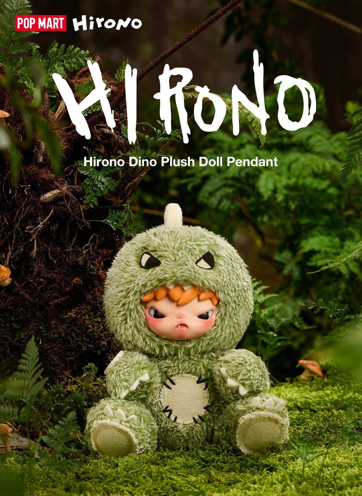 Hirono Dino Plush Doll Pendant β details