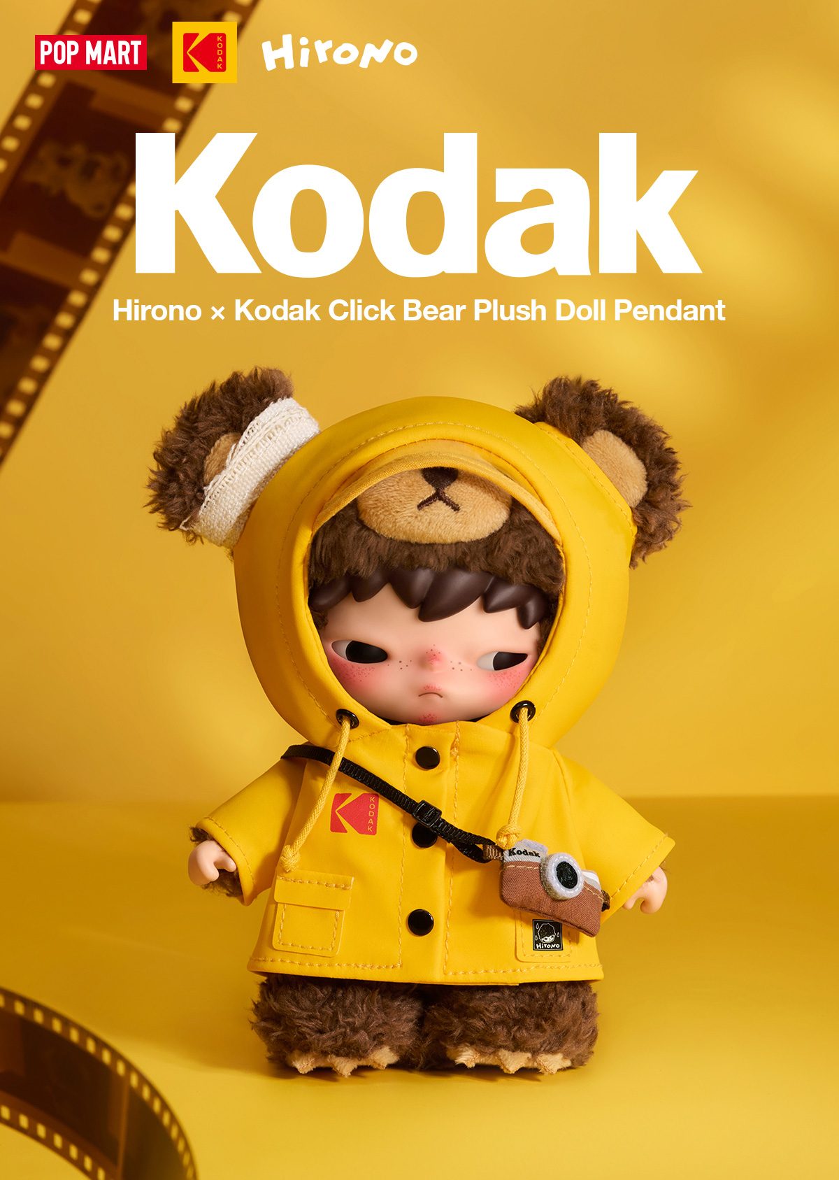 Hirono Γ Kodak Click Bear Plush Doll Pendant β details