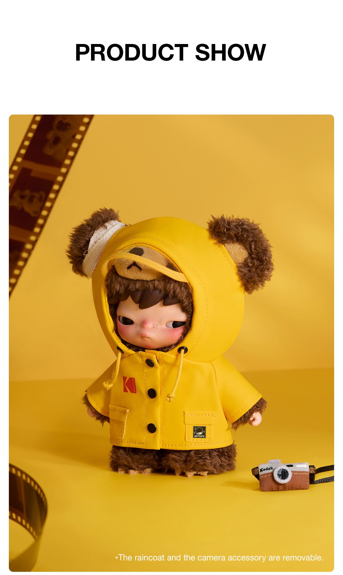 Hirono Γ Kodak Click Bear Plush Doll Pendant β details
