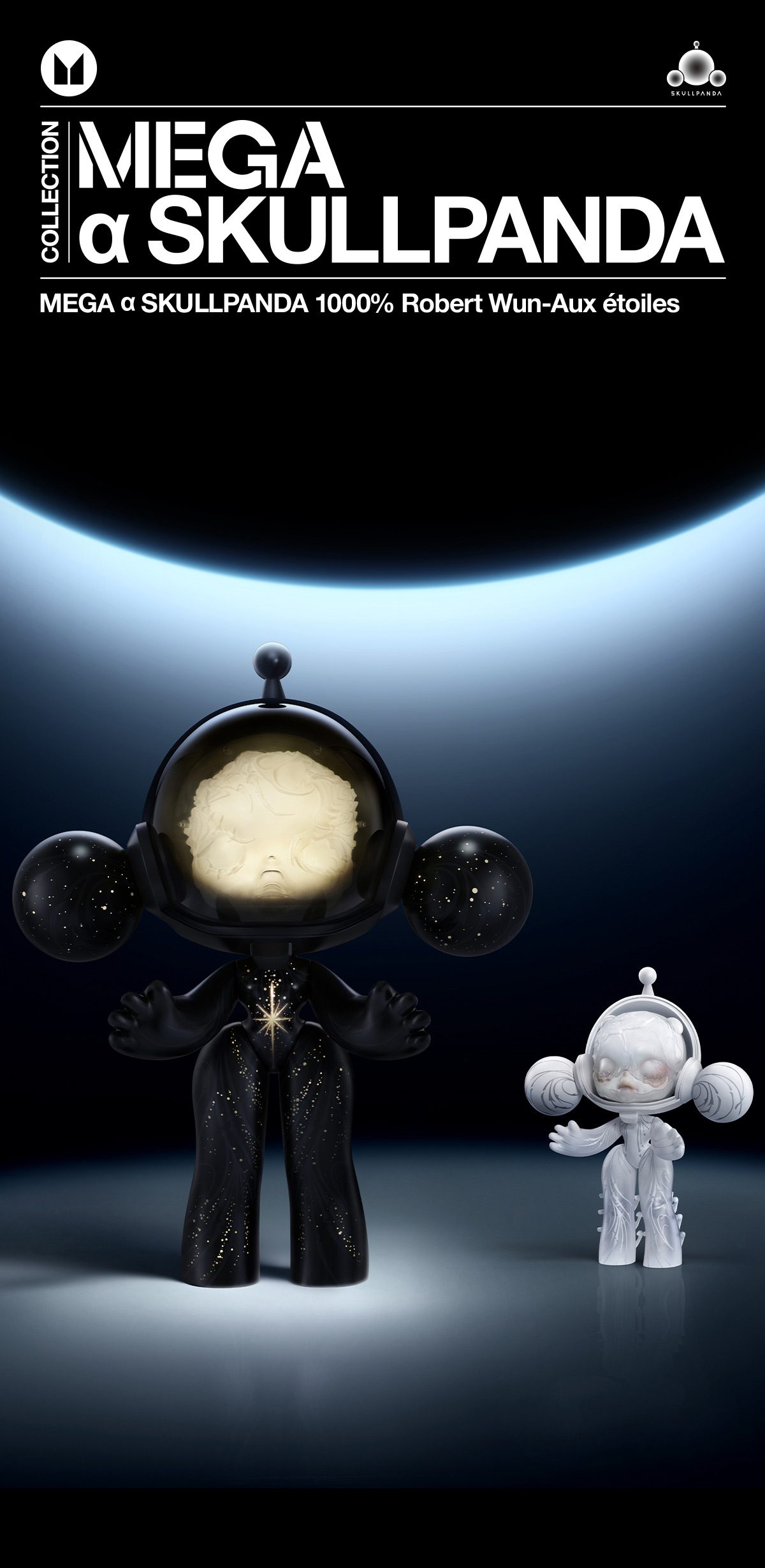 MEGA α SKULLPANDA 1000% Robert Wun-Aux étoiles – details
