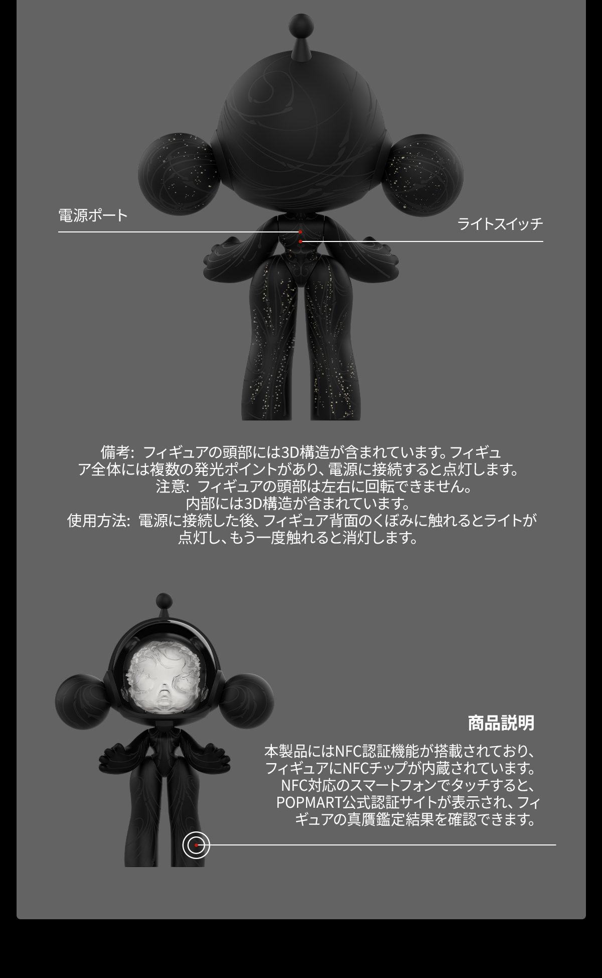 MEGA α SKULLPANDA 1000% Robert Wun-Aux étoiles – details