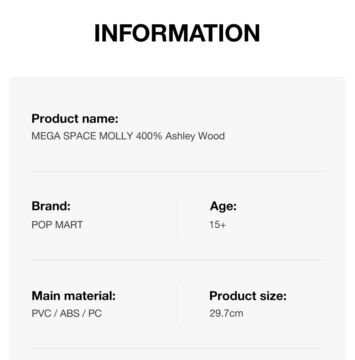 MEGA SPACE MOLLY 400% Ashley Wood – details