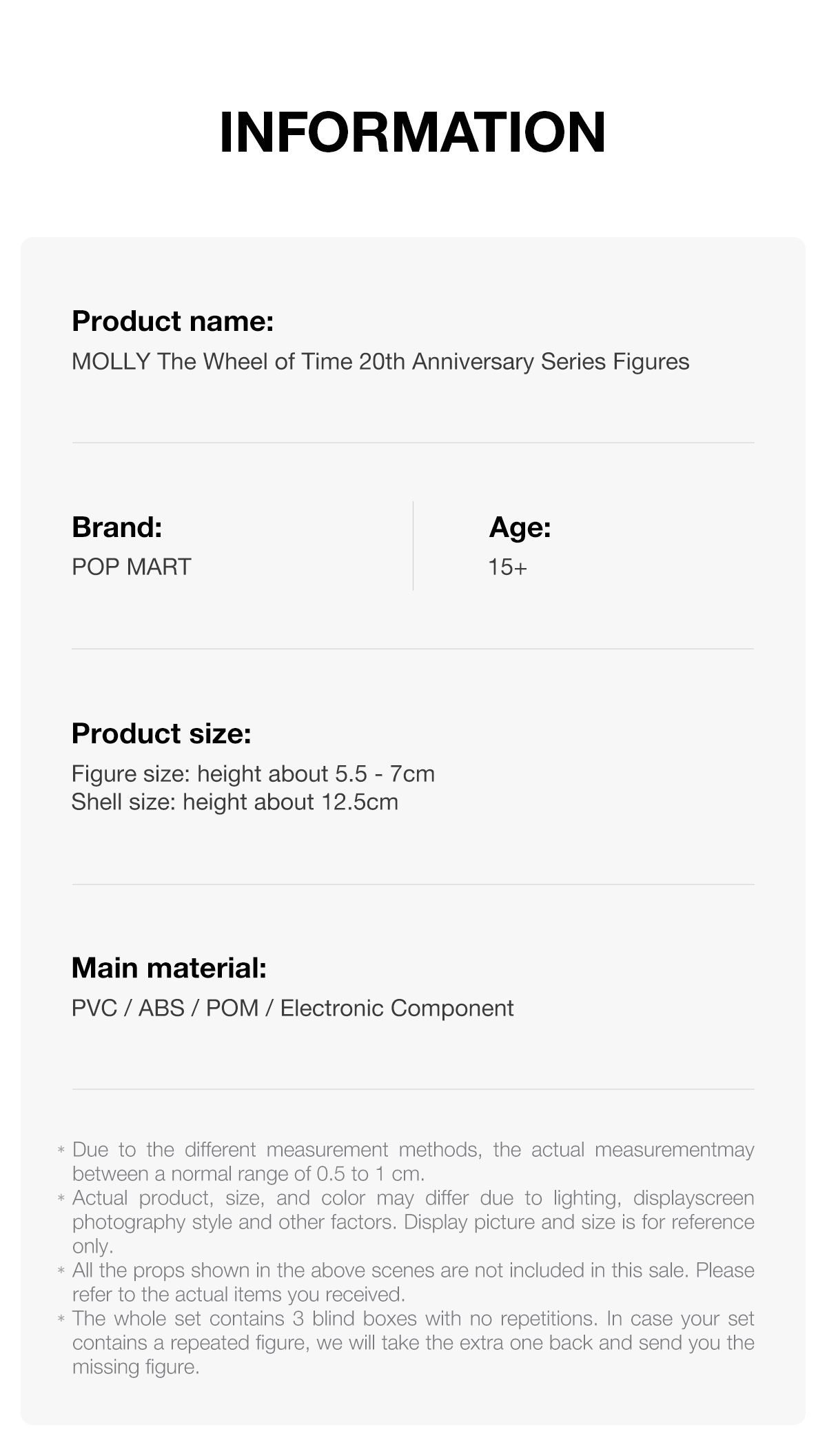 MOLLY The Wheel of Time 20th Anniversary Series Figures – details