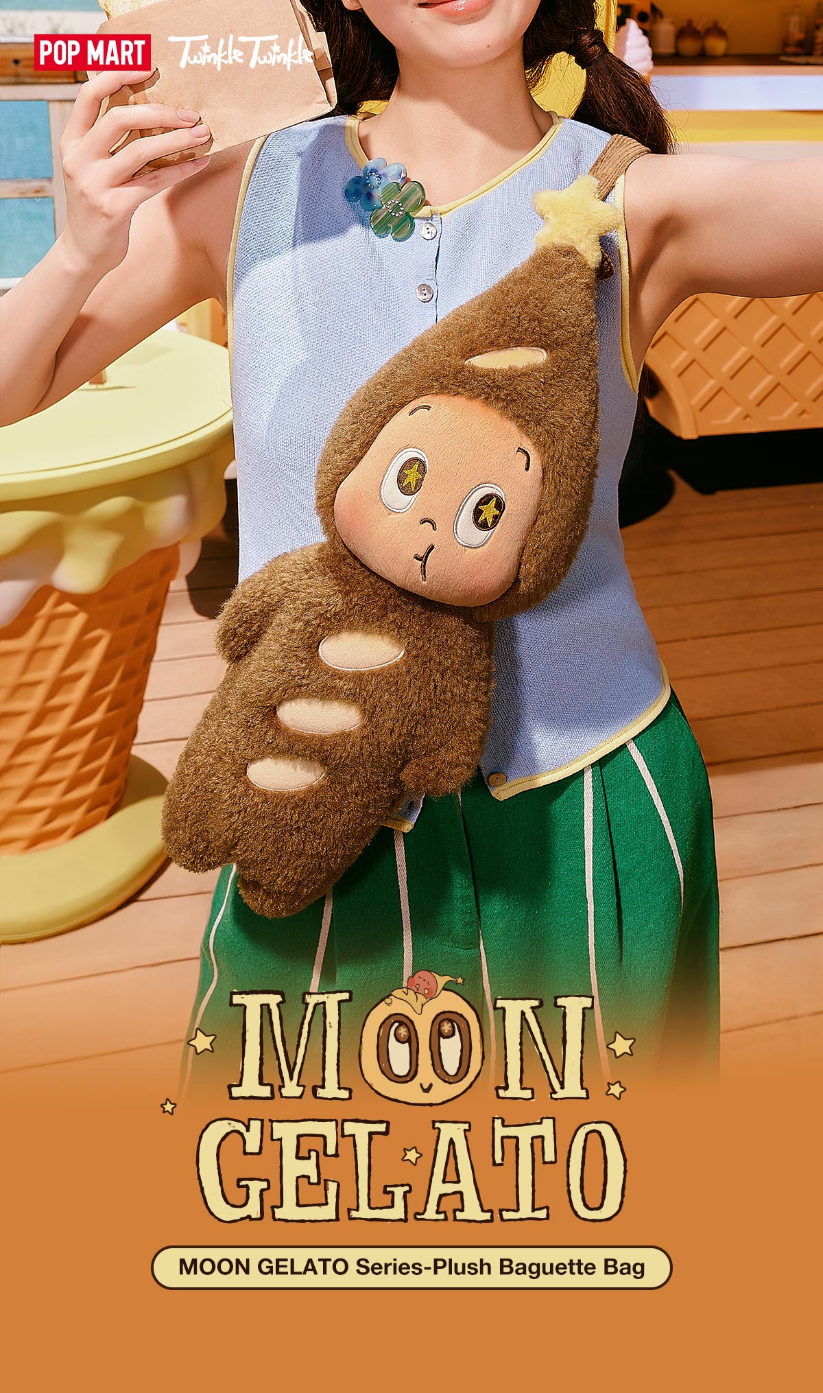 MOON GELATO Series-Plush Baguette Bag – details