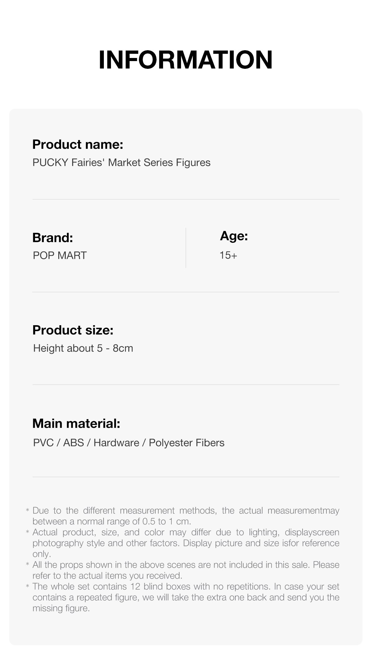 PUCKY Fairies' Market Series Figures β details