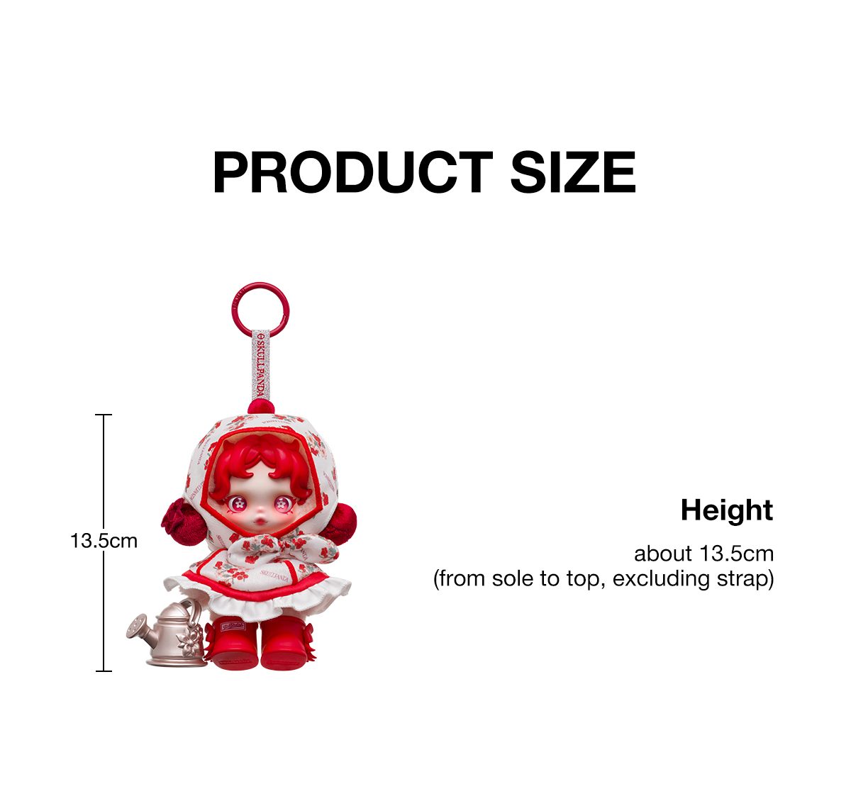 SKULLPANDA Amid Flowers Plush Doll Pendant – details