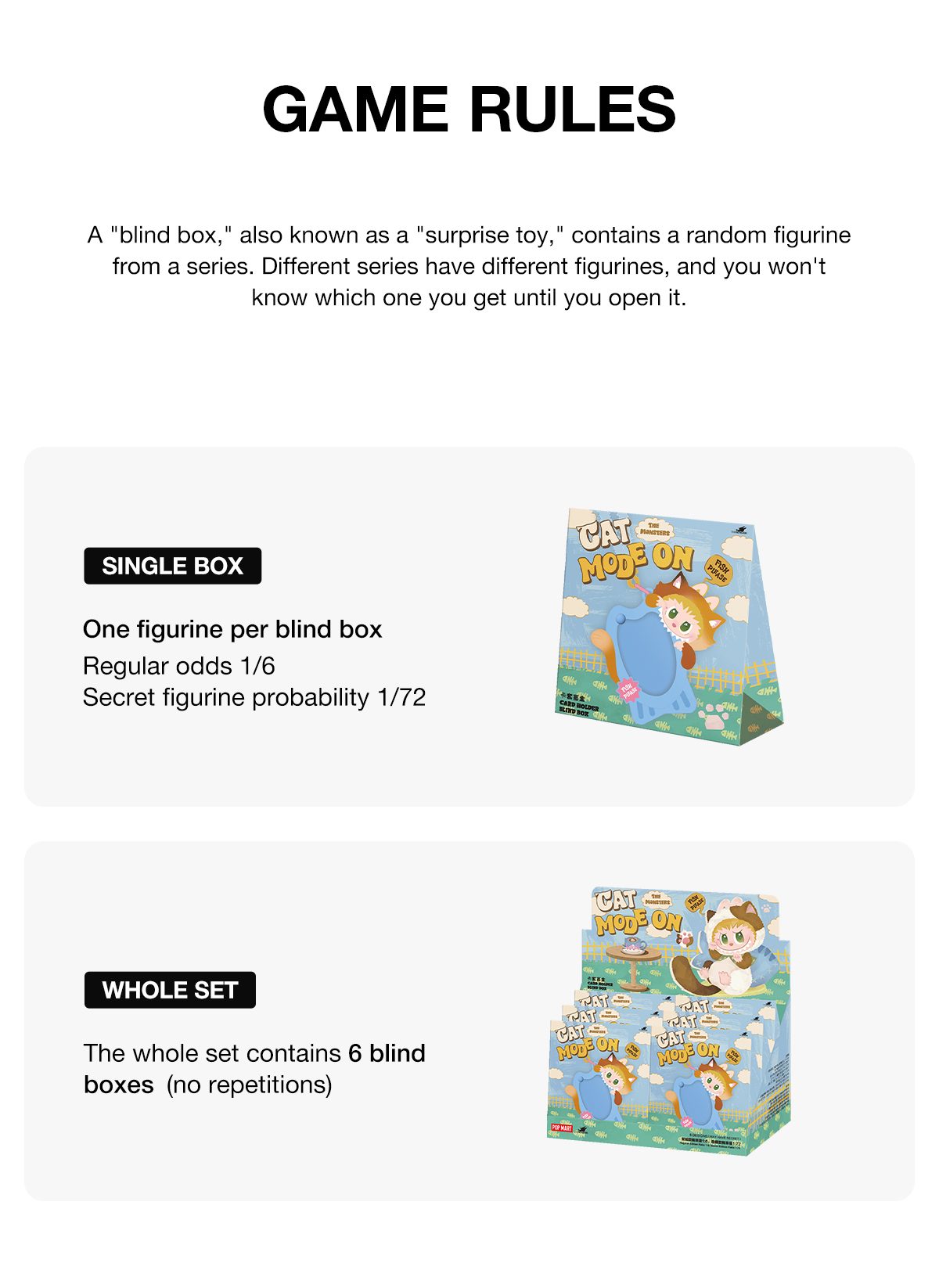 THE MONSTERS CAT MODE ON SERIES - Card Holder Blind Box – details