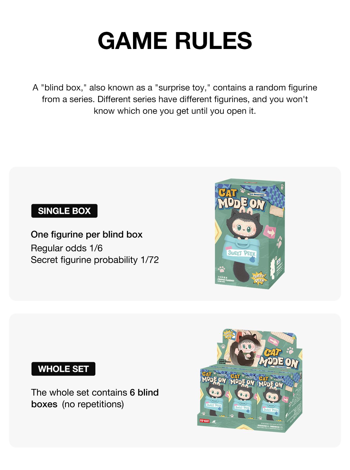 THE MONSTERS CAT MODE ON SERIES - Fridge Magnet Blind Box β details