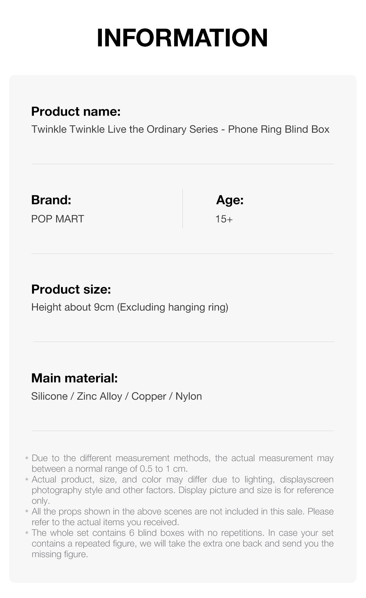 Twinkle Twinkle Live the Ordinary Series - Phone Ring Blind Box – details