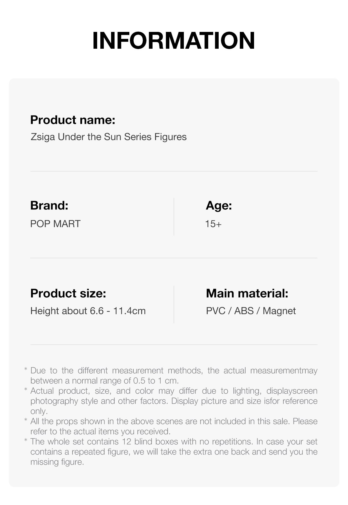 Zsiga Under the Sun Series Figures – details