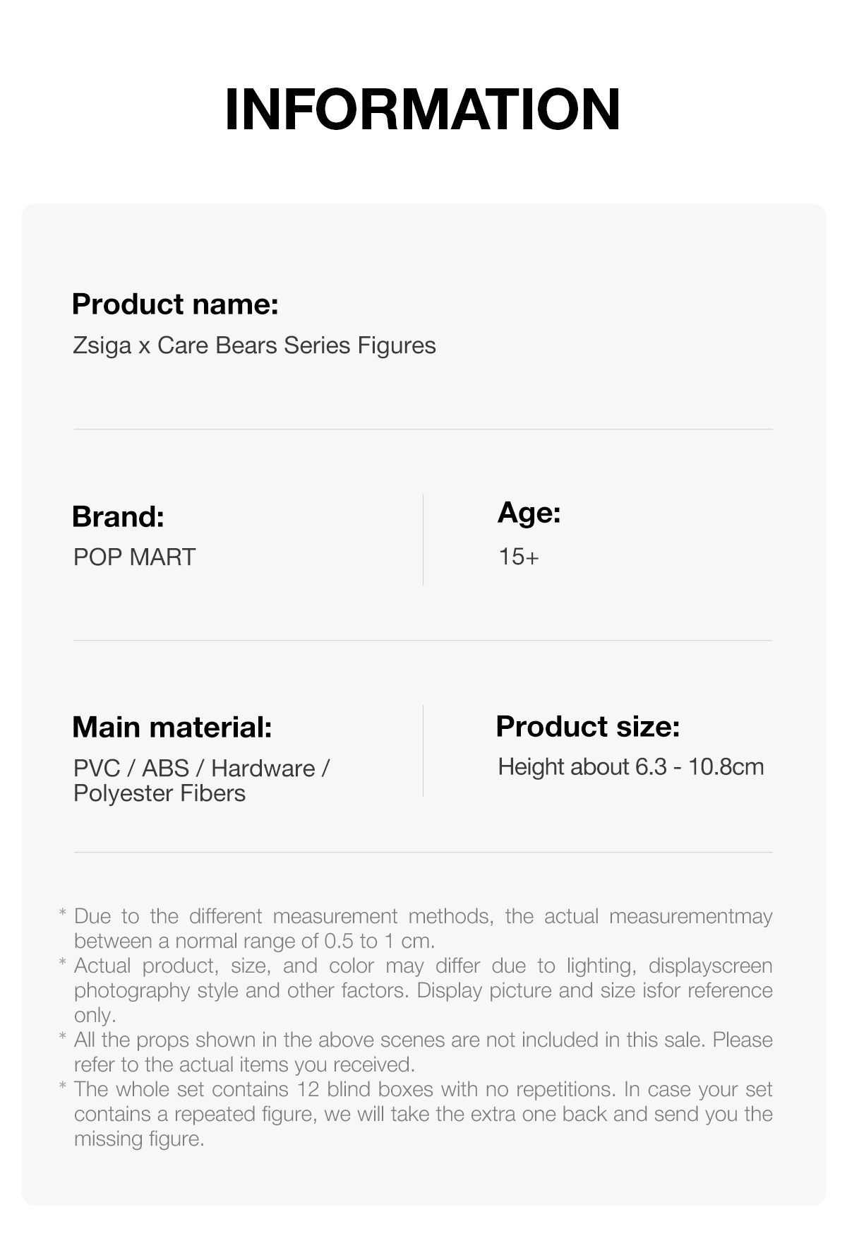 Zsiga × Care Bears Series Figures – details