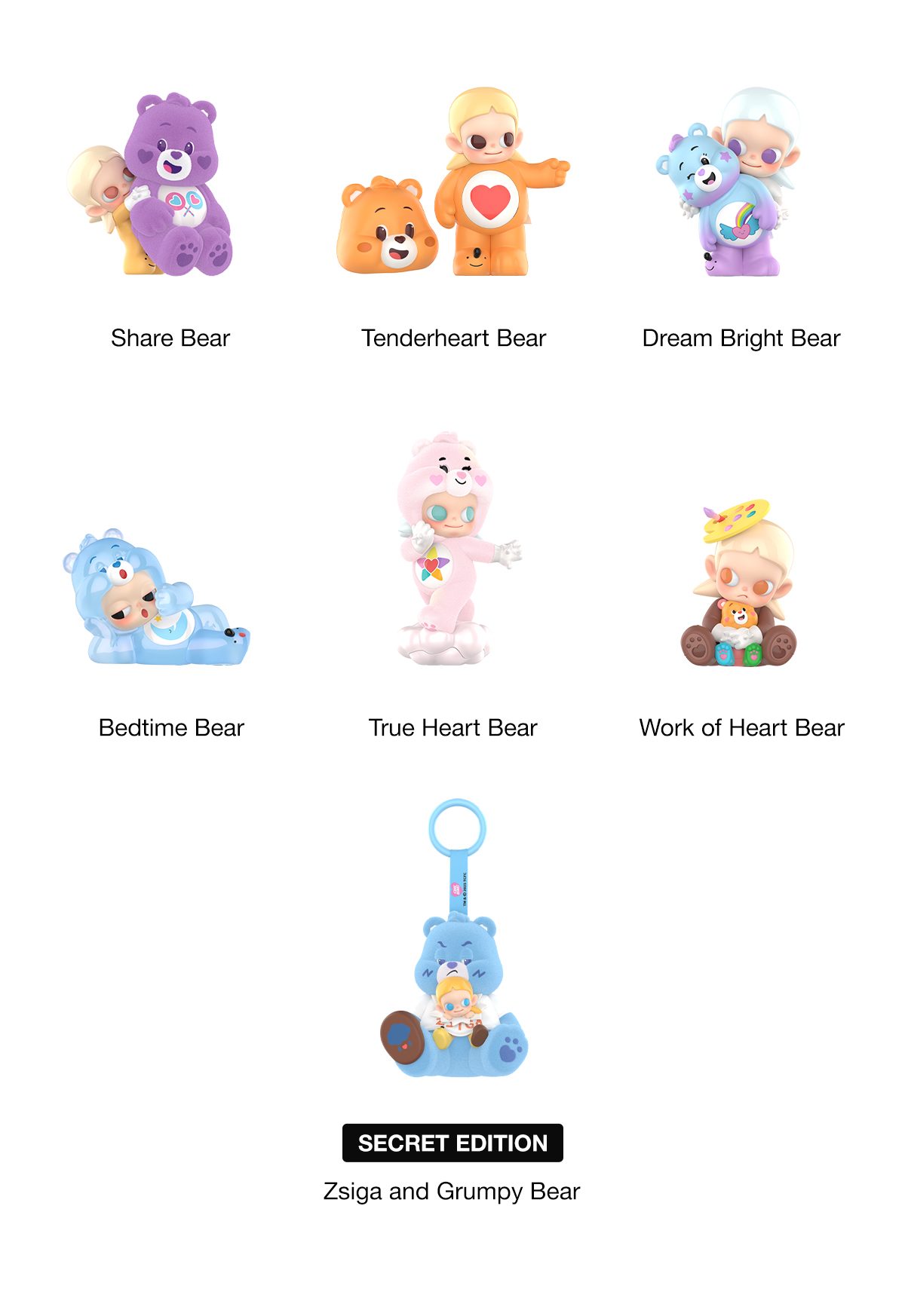 Zsiga × Care Bears Series Figures – details